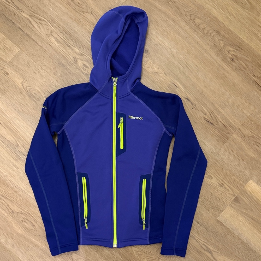Marmot Women's Purple Hoodie with Neon Accents